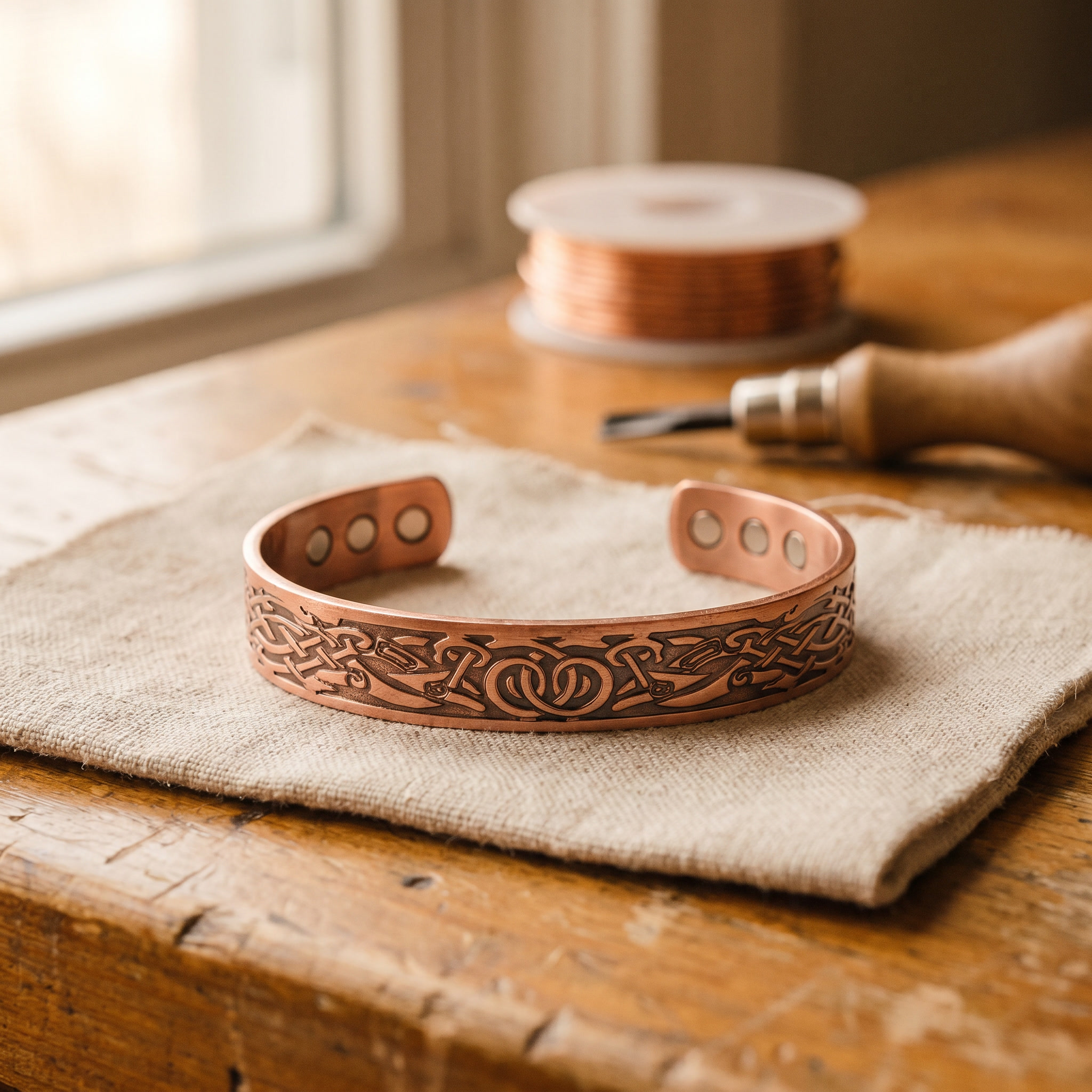 Orfebre Madrid - Pulsera de Cobre Musgo