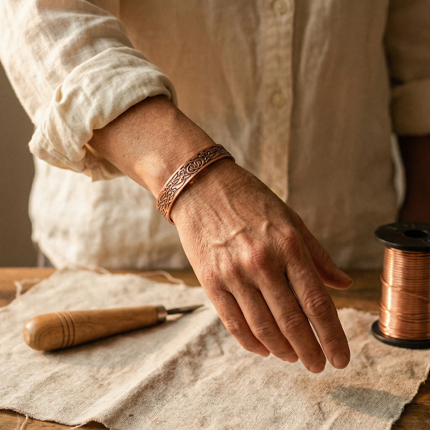 Orfebre Madrid - Pulsera de Cobre Musgo