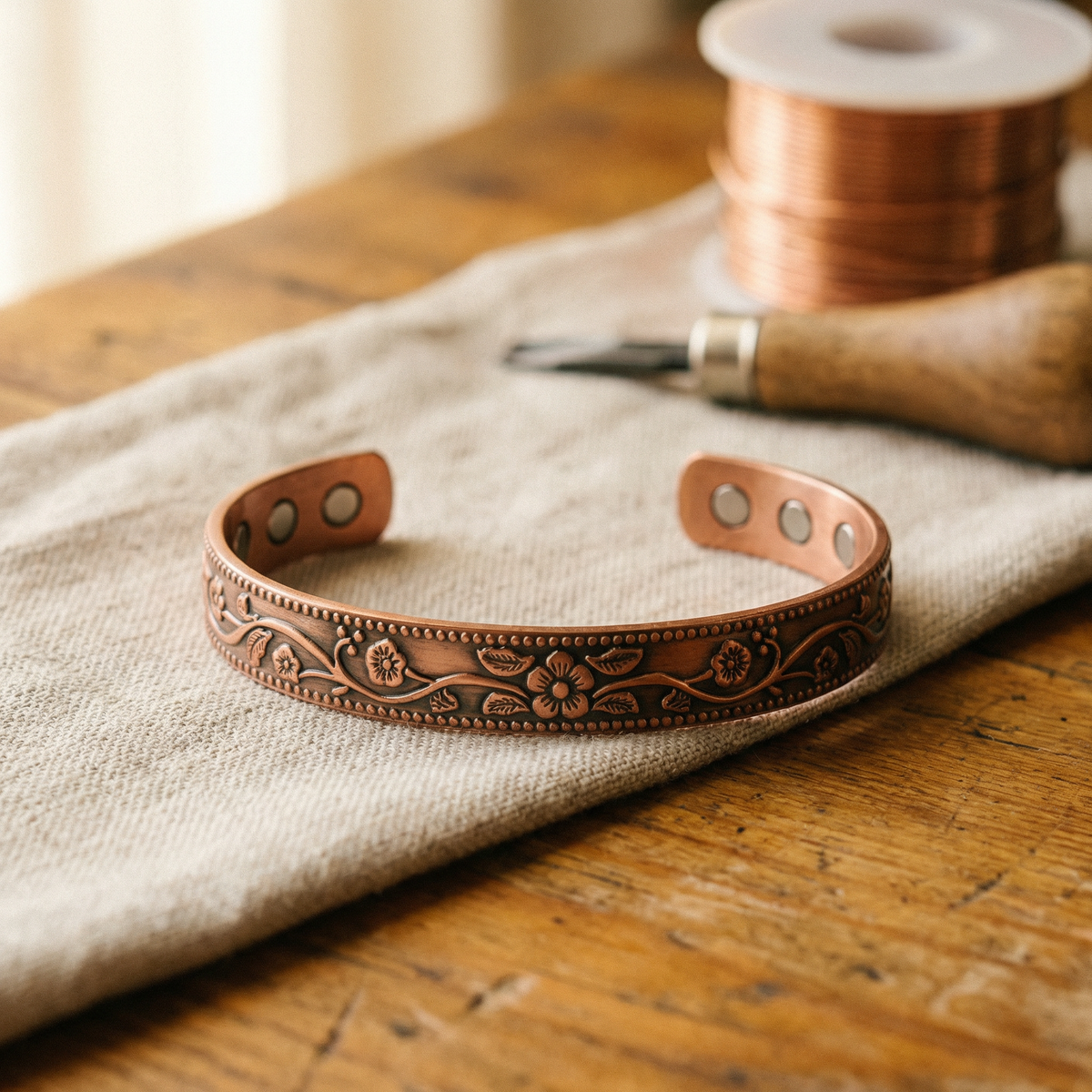 Orfebre Madrid - Pulsera de Cobre Sólida