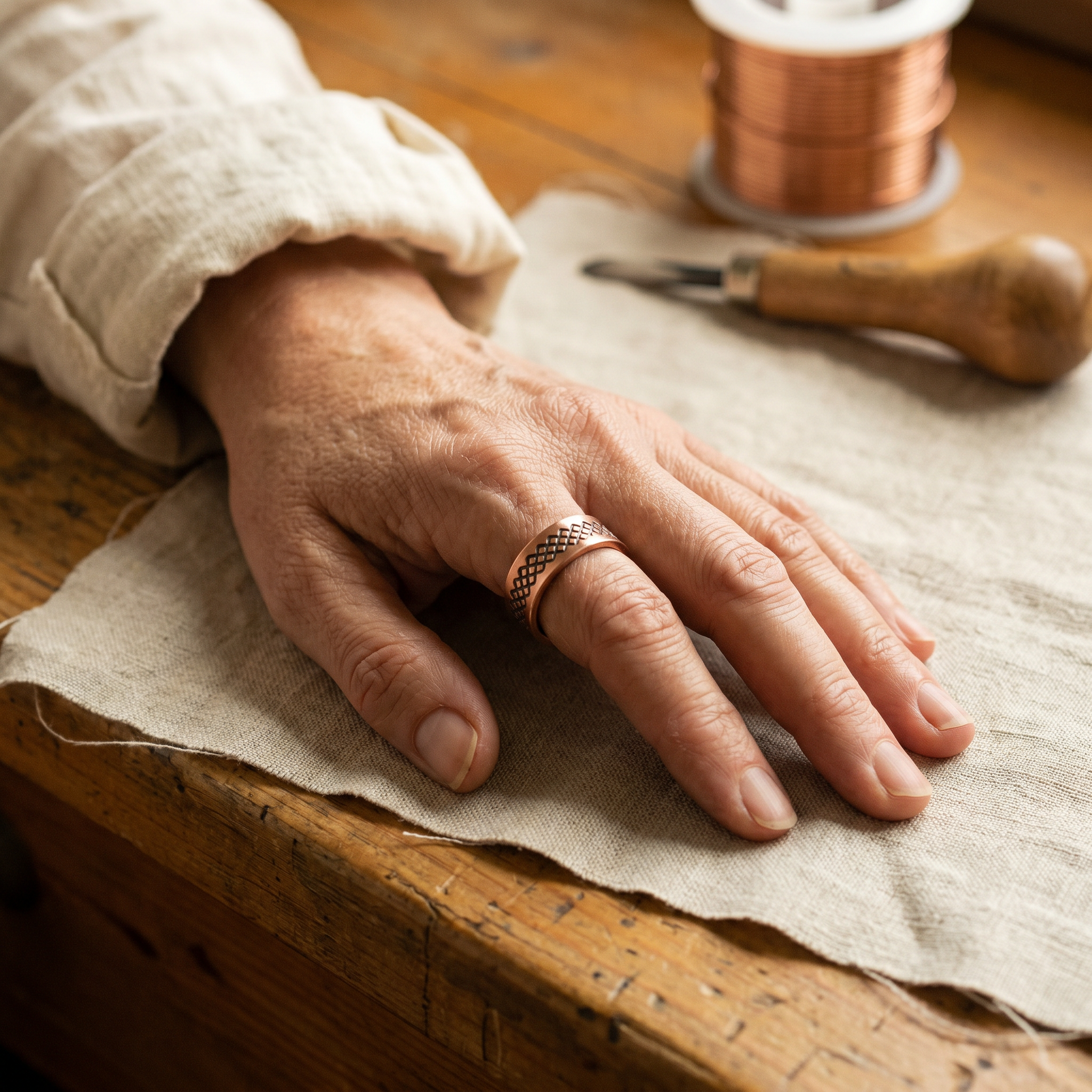 Orfebre Madrid - Anillo de Cobre - Joyería Elegante y Única