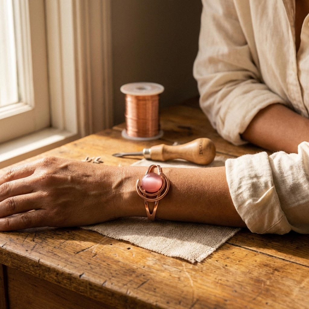 Orfebre Madrid - Pulsera Rosa de Cobre