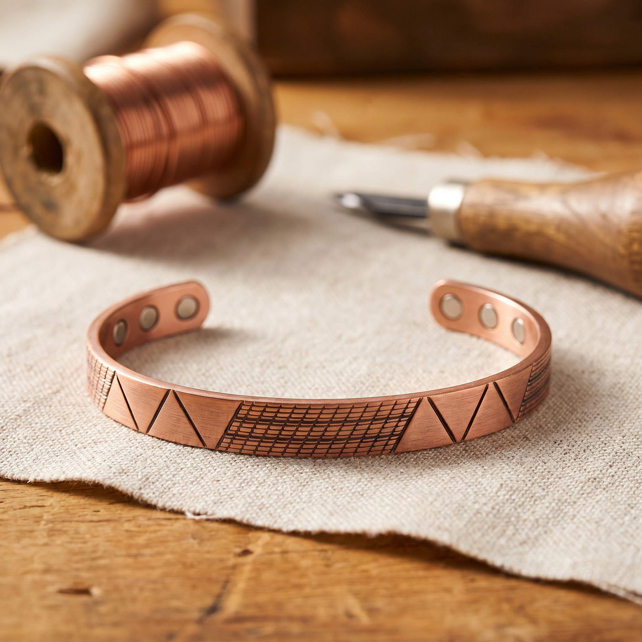 Orfebre Madrid - Pulsera de Cobre Rústica