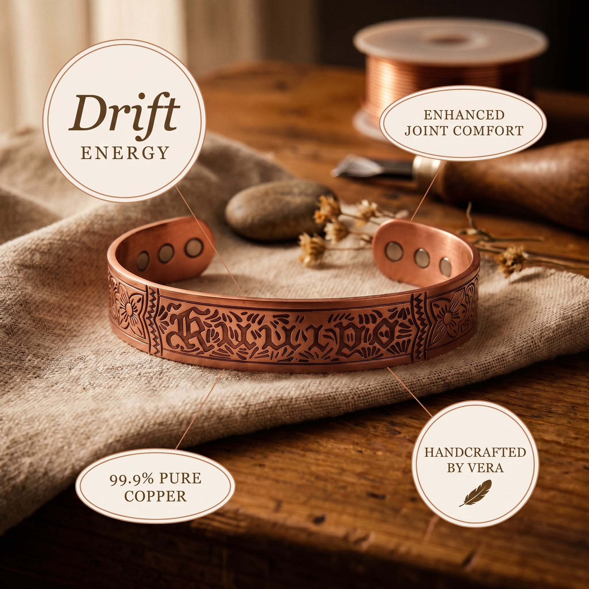 Orfebre Madrid - Pulsera de Cobre Noble