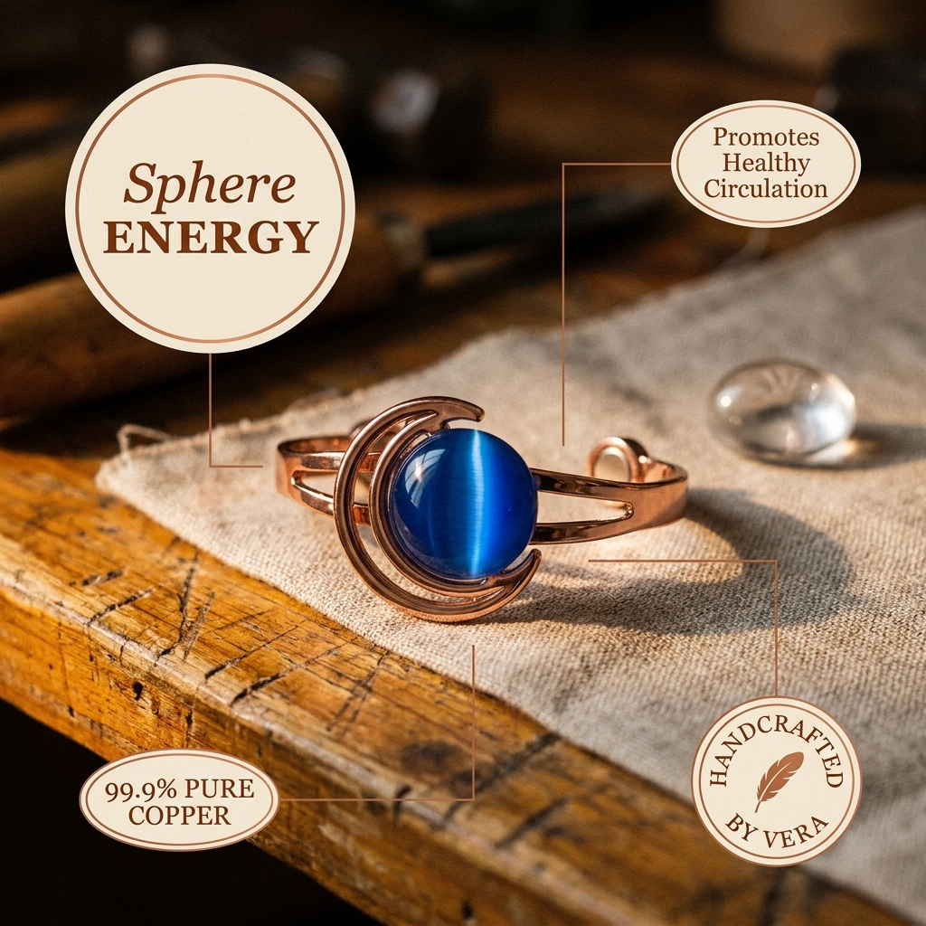 Orfebre Madrid - Pulsera de Cobre Esfera