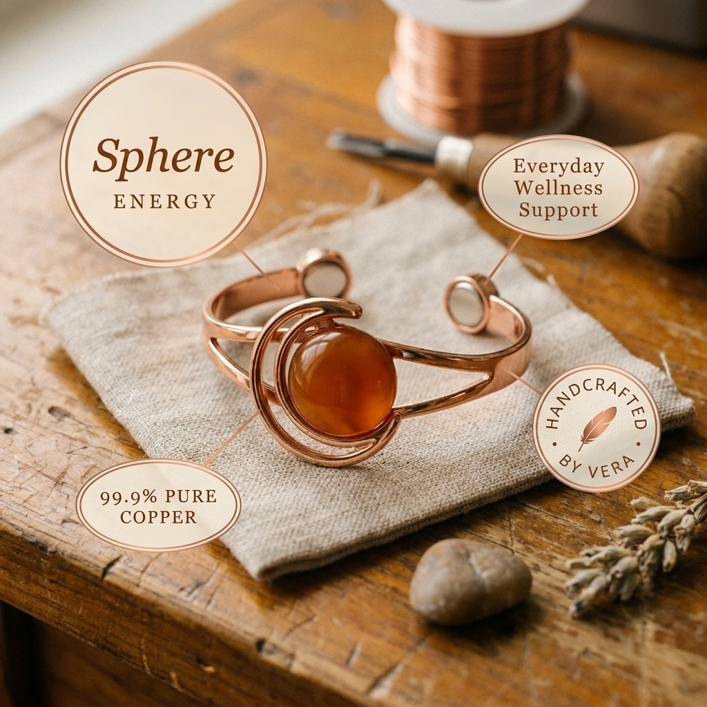 Orfebre Madrid - Pulsera Naranja de Cobre de la Esfera