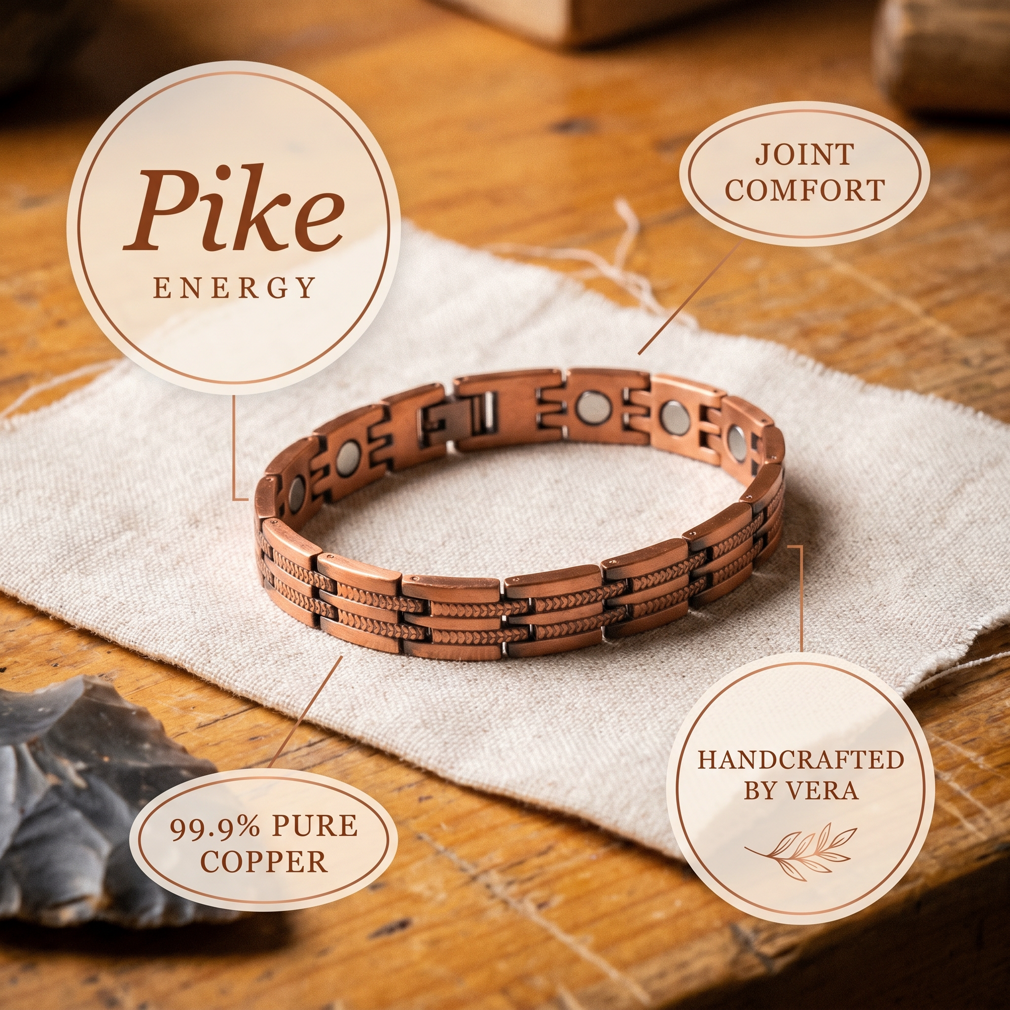 Orfebre Madrid - Pulsera de Cobre Masculina