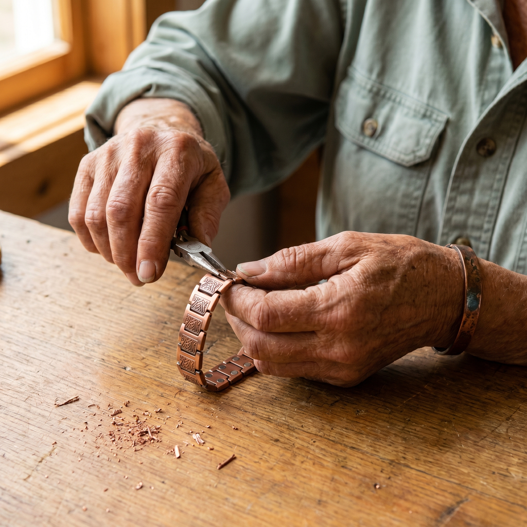 Orfebre Madrid - Pulsera de Cobre Certera para Hombre