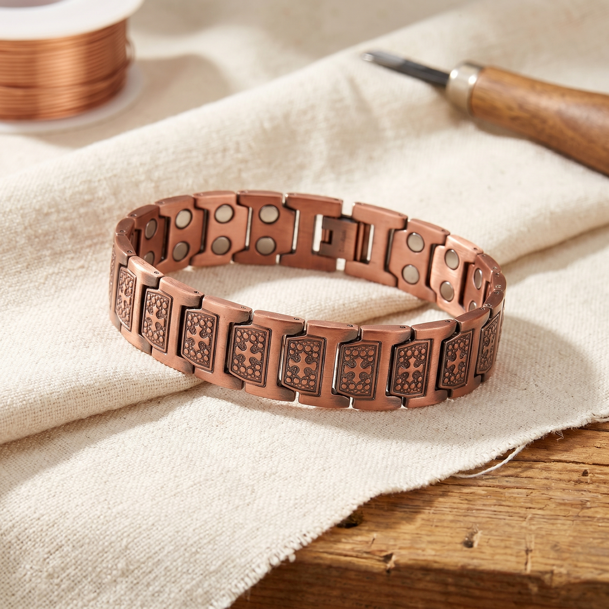 Orfebre Madrid - Pulsera de Cobre Genuino para Hombre