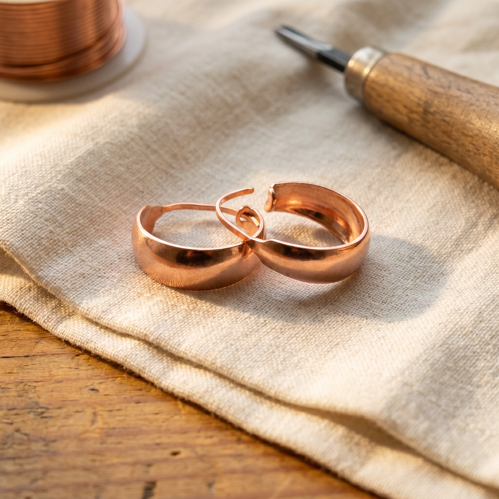 Orfebre Madrid - Pendientes de Cobre en Diseño Elegante