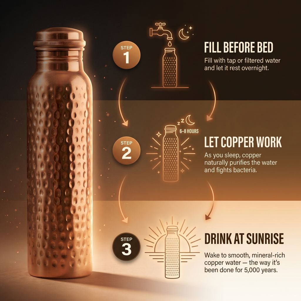 Orfebre Madrid - Botella de Agua de Cobre 100% Puro
