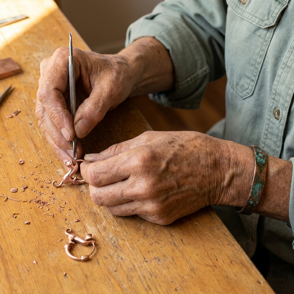 Orfebre Madrid - Pendientes Espirales de Cobre
