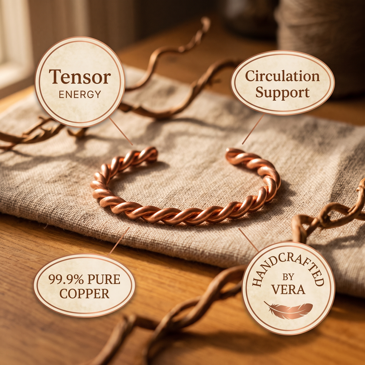 Orfebre Madrid - Pulsera Tensor de Cobre