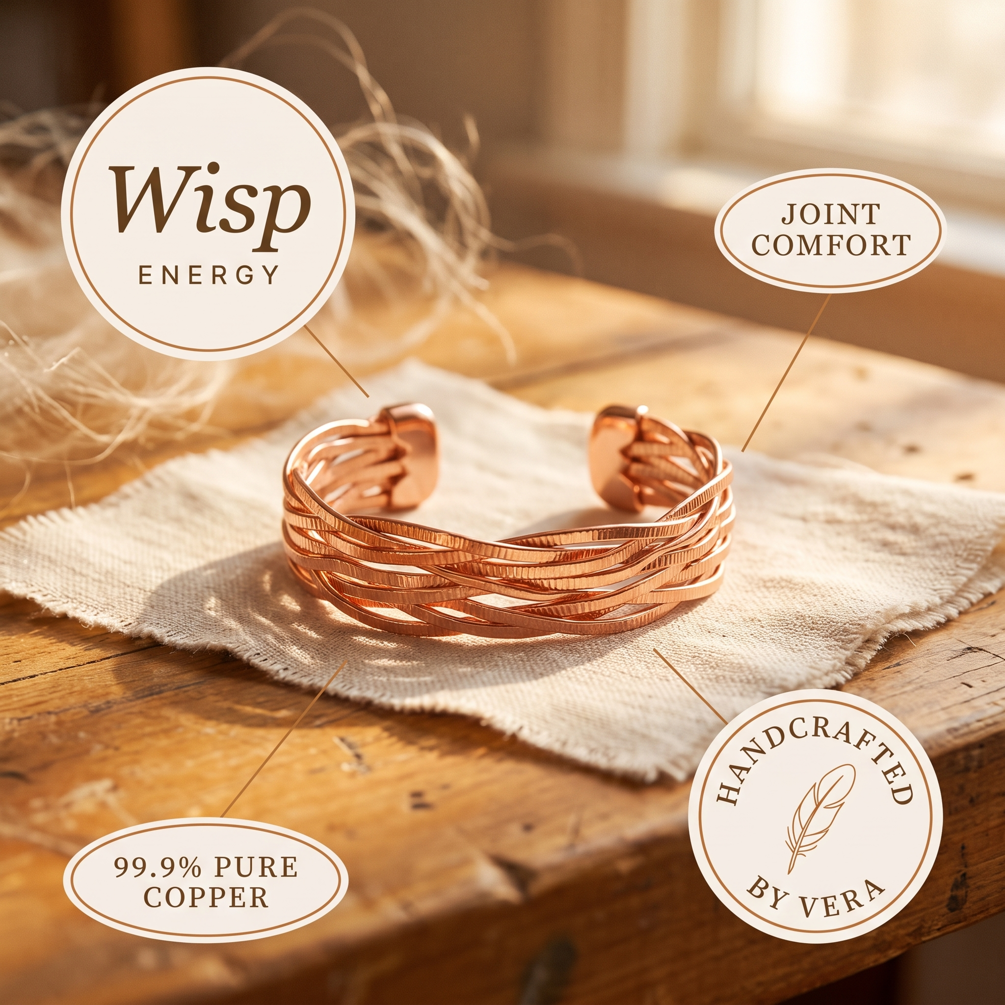 Orfebre Madrid - Pulsera de Cobre Firme