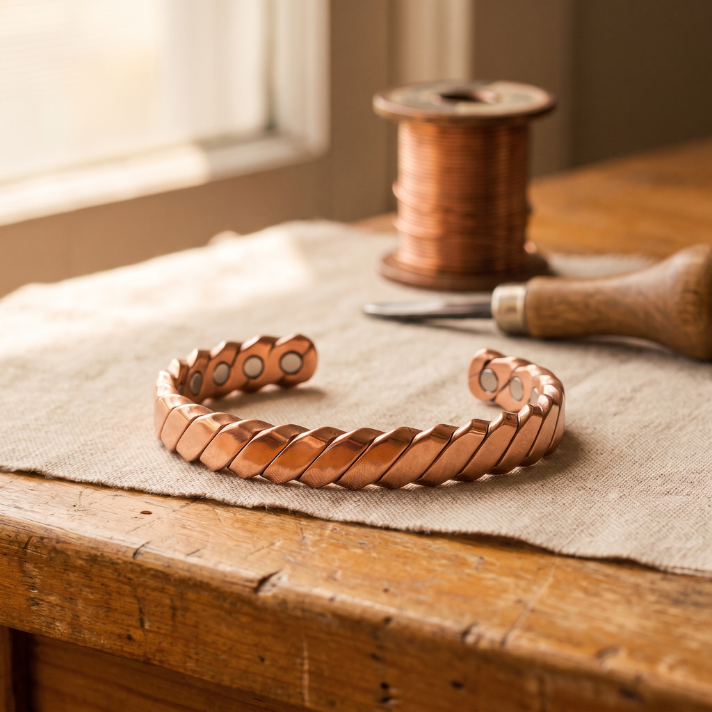 Orfebre Madrid - Pulsera de Cobre Musgo