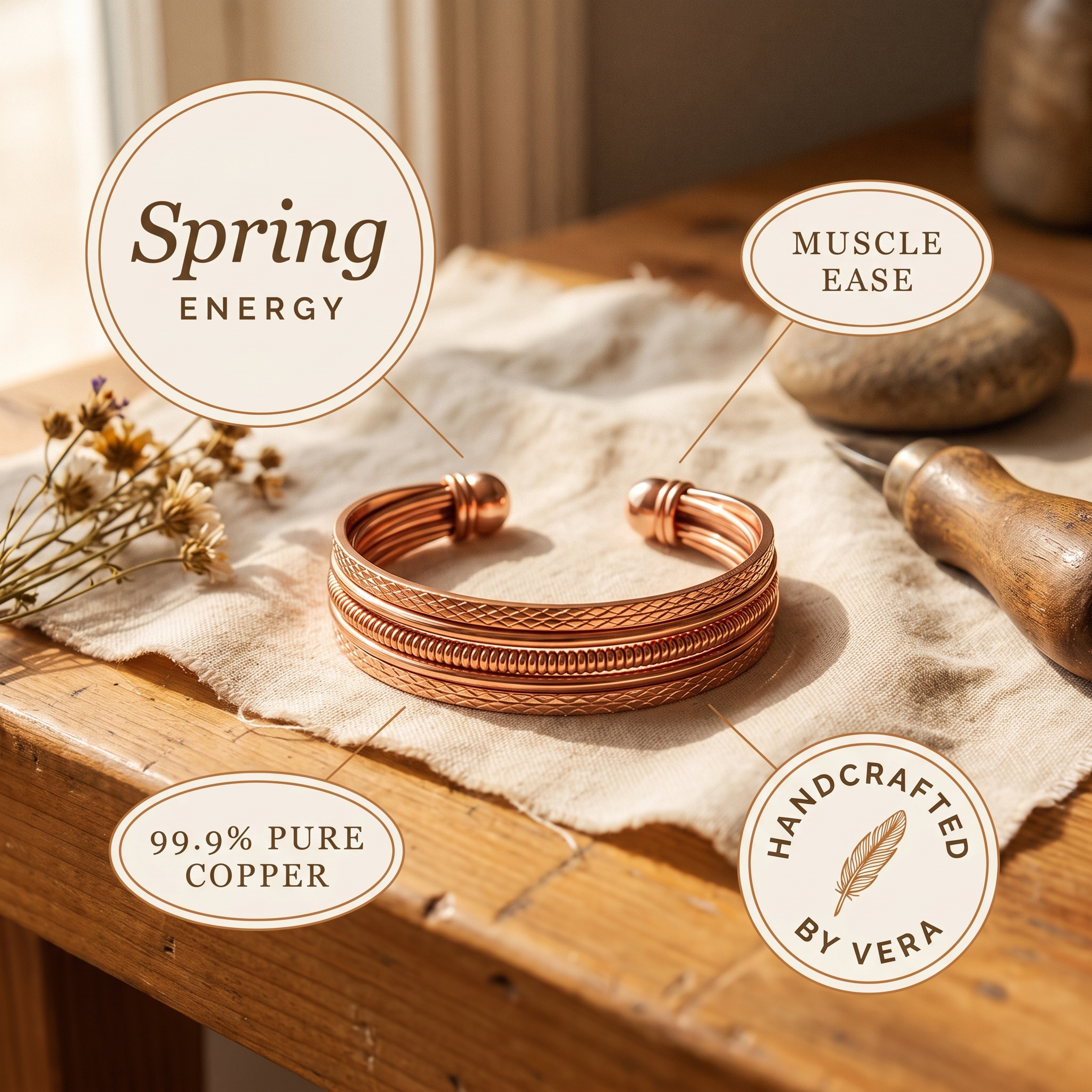 Orfebre Madrid - Pulsera de Cobre Esencia