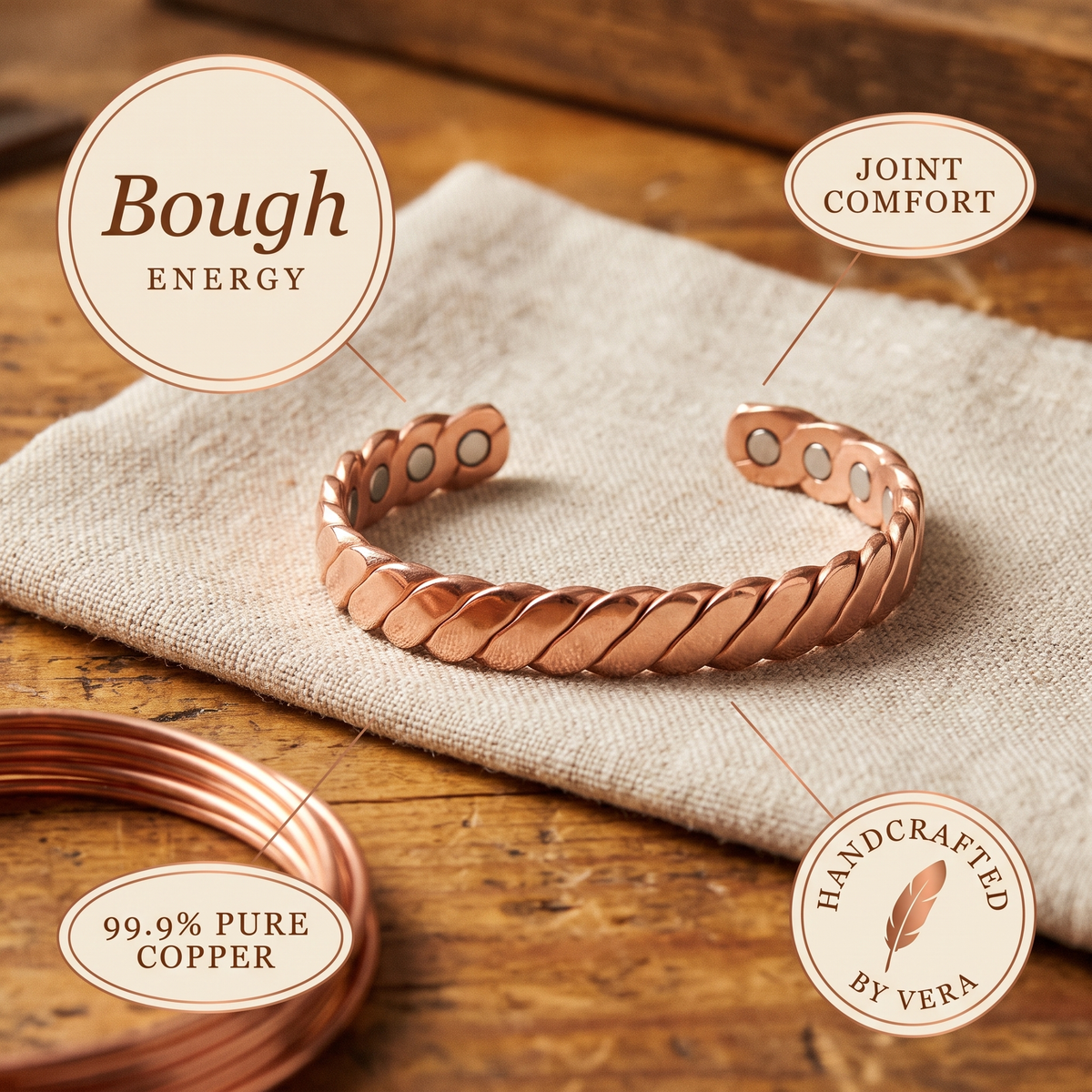 Orfebre Madrid - Pulsera de Cobre Ígnea