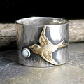 Anillo de Plata Vintage con Colibrí